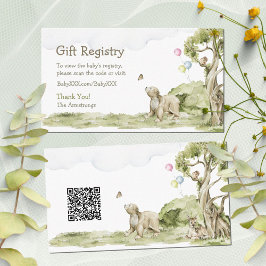 Tarjeta De Recepción Código QR de Baby Shower Bearly Wait del Registro 