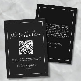 Tarjeta De Recepción Código QR de Boda Compartir Capturar Fotos de Invi