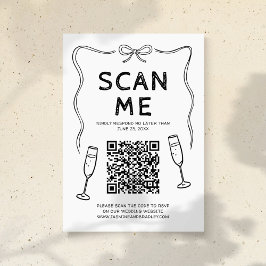 Tarjeta De Recepción Código QR de boda Doodle