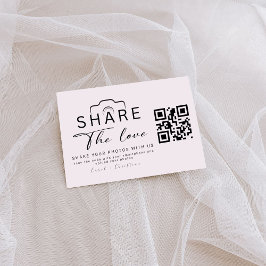Tarjeta De Recepción Código QR de Boda Personalizado Comparte el Amor