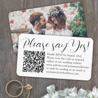 Código QR de boda RSVP y guión de foto Por favor, 