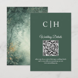 Tarjeta De Recepción Código QR de bosque encantador para boda