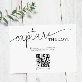 Tarjeta De Recepción Código QR de captura del amor con letra moderna mi