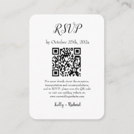 Tarjeta De Recepción Código QR de casamiento vertical blanco pequeño RS