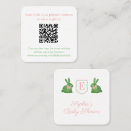 Tarjeta De Recepción Código QR de conejo caprichoso pintado a mano en b