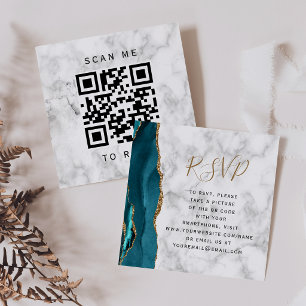 Tarjeta De Recepción Código QR de confirmación de asistencia de boda co