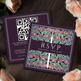 Tarjeta De Recepción Código QR de confirmación de asistencia para boda