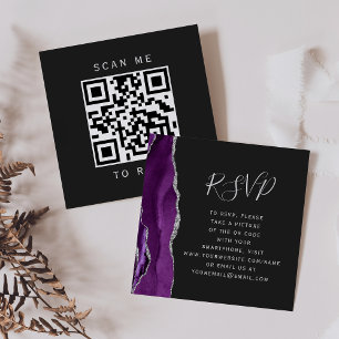 Tarjeta De Recepción Código QR de confirmación de asistencia para boda