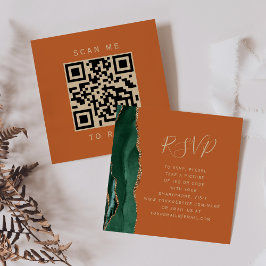 Tarjeta De Recepción Código QR de confirmación de asistencia para boda 