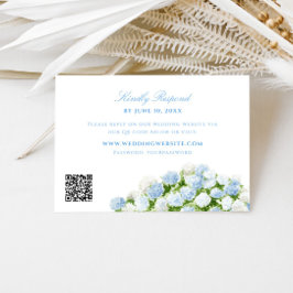 Tarjeta De Recepción Código QR de confirmación de boda de Hortensia Azu