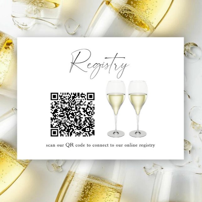 Tarjeta De Recepción Código QR de copas de champán Registro de despedid (Subido por el creador)