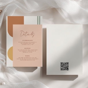 Tarjeta De Recepción Código QR de detalles de boda boho Arcos Coloridos