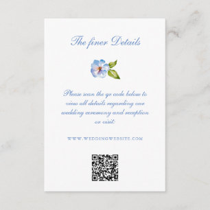 Tarjeta De Recepción Código QR de detalles de boda con cresta floral az
