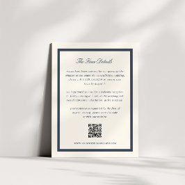 Tarjeta De Recepción Código QR de detalles de boda con guión clásico de