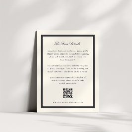 Tarjeta De Recepción Código QR de detalles de boda con guión clásico ne