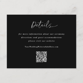 Tarjeta De Recepción Código QR de Detalles de Boda con Letra Moderna Ne