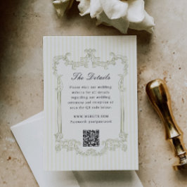Tarjeta De Recepción Código QR de detalles de boda con marco ornamentad