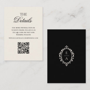 Tarjeta De Recepción Código QR de detalles de boda de Cresta Ovalada de