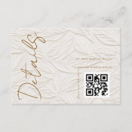 Tarjeta De Recepción Código QR de detalles de boda de marfil