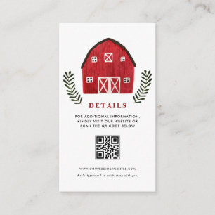 Tarjeta De Recepción Código QR de Detalles de Evento Acuarela Rústica G