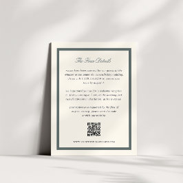 Tarjeta De Recepción Código QR de detalles de la boda con letra clásica