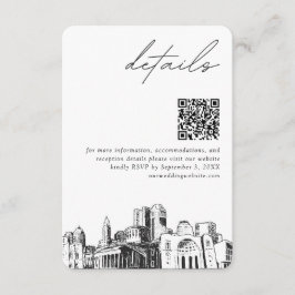 Tarjeta De Recepción Código QR de detalles modernos de boda de Columbus