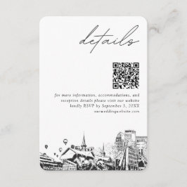 Tarjeta De Recepción Código QR de detalles modernos de boda en Louisvil