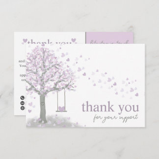 Tarjeta De Recepción Código QR de escritura moderna púrpura, gracias po