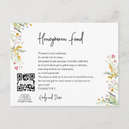 Tarjeta De Recepción CÓDIGO QR de flores silvestres luna de miel