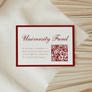Tarjeta De Recepción Código QR de graduación de la Universidad Fondo de