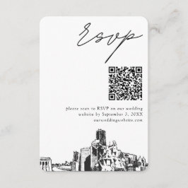 Tarjeta De Recepción Código QR de Houston Boda moderno RSVP