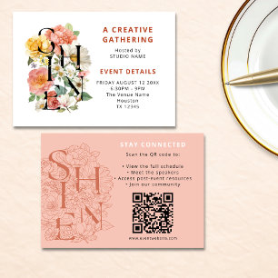 Tarjeta De Recepción Código QR de información de evento corporativo flo