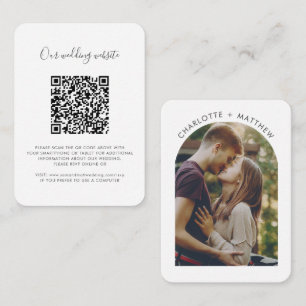 Tarjeta De Recepción Código QR de la boda Foto y sitio web RSVP