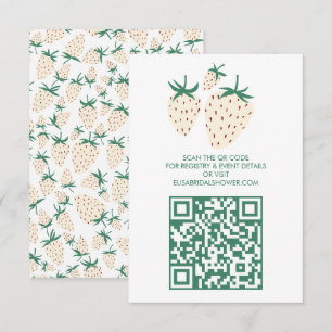 Tarjeta De Recepción Código QR de la DUCHA BRIDAL de Pineberry de fresa