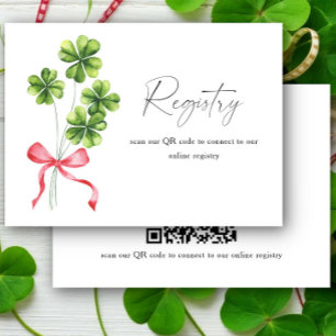 Tarjeta De Recepción Código QR de la ducha nupcial de Clover para el re