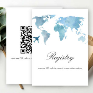 Tarjeta De Recepción Código QR de la ducha nupcial de viaje para el reg