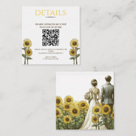 Tarjeta De Recepción Código QR de la pareja de girasoles
