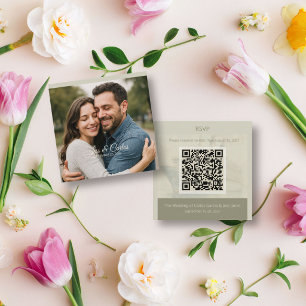 Tarjeta De Recepción Código QR de lujo para boda de crucero con destino