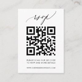 Tarjeta De Recepción Codigo QR de moda Boda de caligrafía elegante RSVP