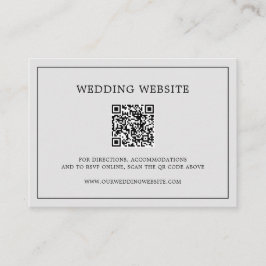 Tarjeta De Recepción Código QR de Monograma Gris Claro Simple y Elegant
