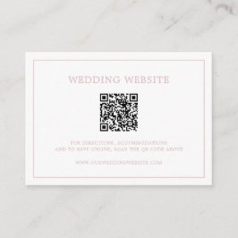 Tarjeta De Recepción Código QR de monograma rosa claro simple y elegant