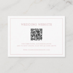 Tarjeta De Recepción Código QR de monograma rosa claro simple y elegant