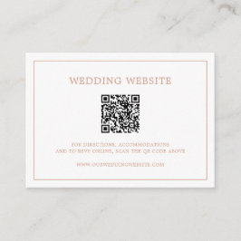 Tarjeta De Recepción Código QR de monograma rosa simple elegante de bod
