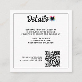 Tarjeta De Recepción Código QR de ráfaga de arcoiris