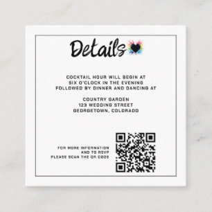 Tarjeta De Recepción Código QR de ráfaga de arcoiris