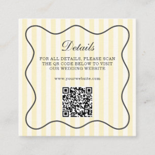 Tarjeta De Recepción Código QR de rayas amarillas suaves