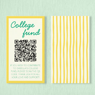 Tarjeta De Recepción Código QR de regalo amarillo verde del fondo unive