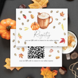 Tarjeta De Recepción Código QR de regalo de boda de calabaza de café pa