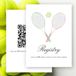 Tarjeta De Recepción Código QR de regalo de boda de tenis para registro