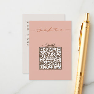 Tarjeta De Recepción Código QR de regalos y lazos monogramados Regist